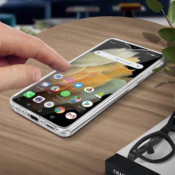 Galaxy S21 Ultra Protective Hard Back Case och Soft Transparent Front White