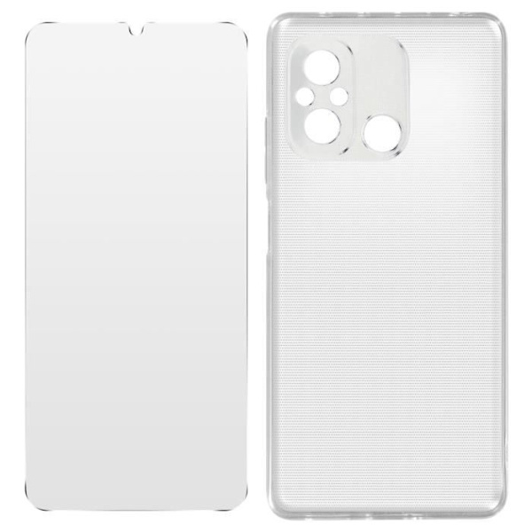 Fodral för Xiaomi Redmi 12C Silikongel och härdat glas 9H Transparent