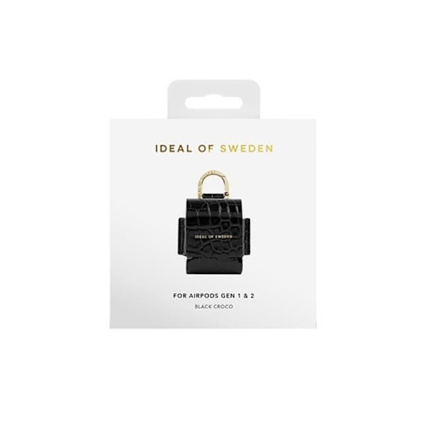Mini tasku AirPods 1 / 2 Flo Teksturoitu Kroko murtokoukku IDEAL OF SWEDEN Musta Svart