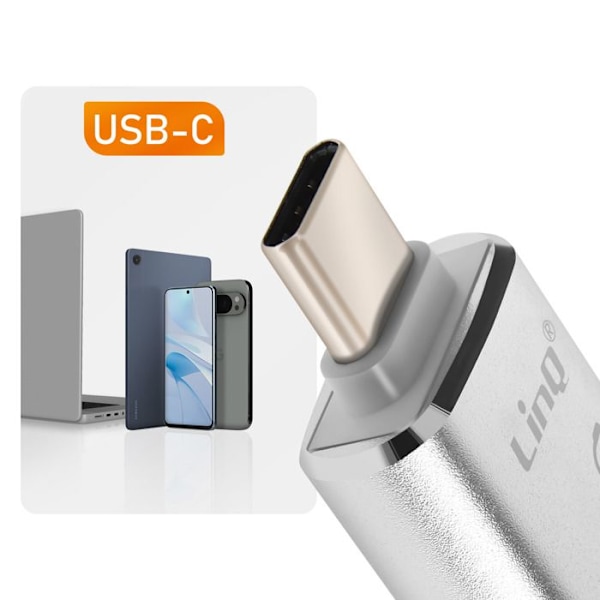 USB OTG-adapter og USB C til USB C Hurtig Dataoverførsel LinQ Sølv