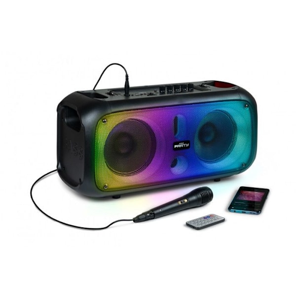 Lysende højttaler - Ikke specificeret - 200W - Bluetooth 5.0 - Genopladelig - Sort