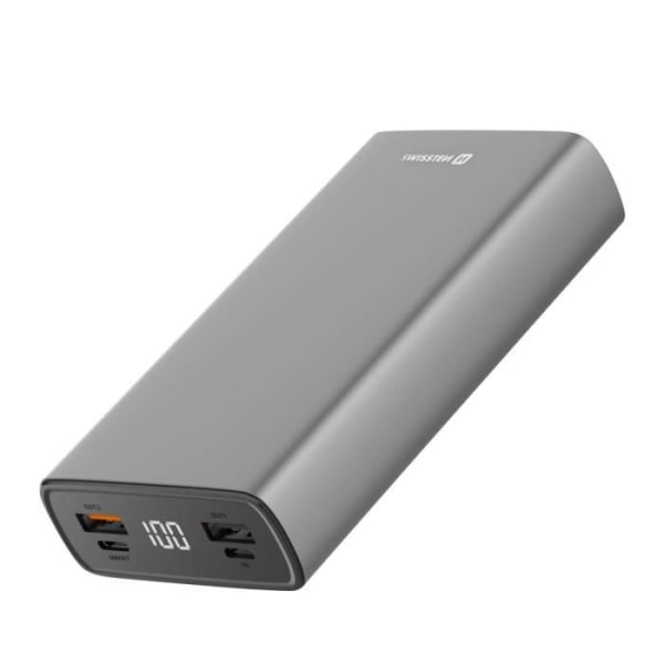 Powerbank 20W USB-C Power Delivery och USB Quick Charge 20000mAh Swissten Grey