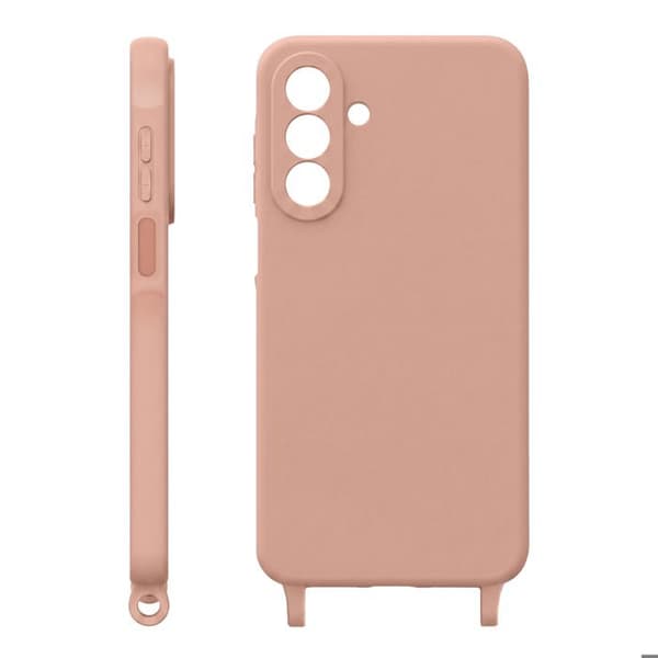 Siliconfodral för Samsung Galaxy A26 med nackrem i rosa Ros