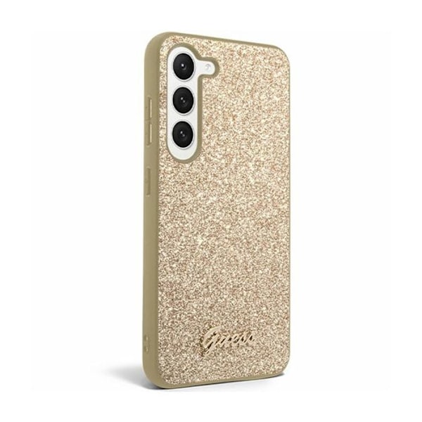 Guess Glitter Flakes Metal Logo Cover - Cover til Samsung Galaxy S24+ (Guld)