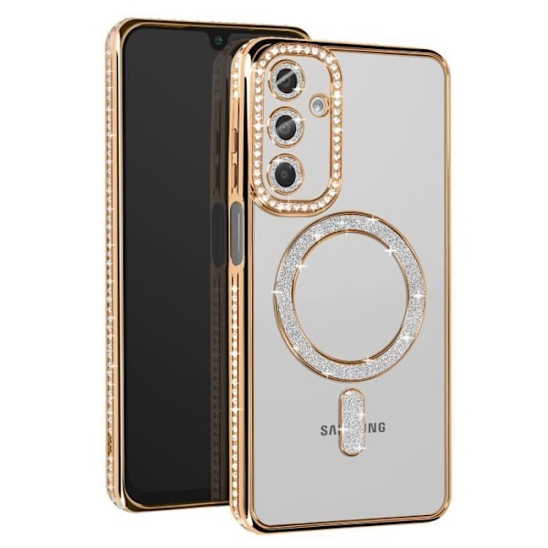 Coque Diamant för Samsung Galaxy A16 MagSafe Kontur Strass Guld Gul
