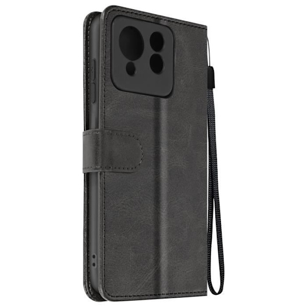 Fodral till Asus Zenfone 11 Ultra Wrist Strap Flip Wallet Stand Black Svart