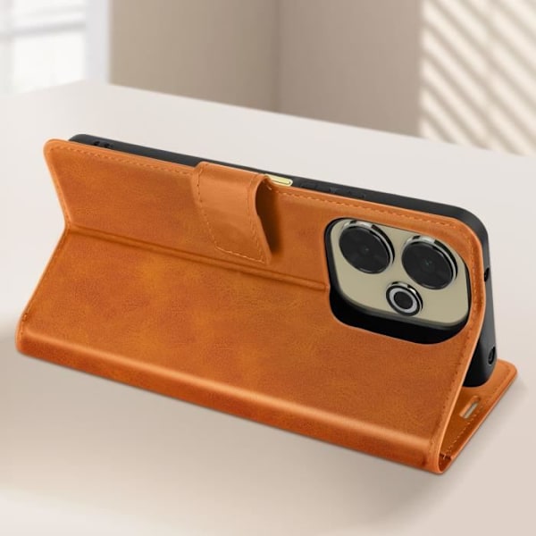 Xiaomi Redmi 13 Lompakko, Tuki Videolle, Vaalea Ruskea kastanj