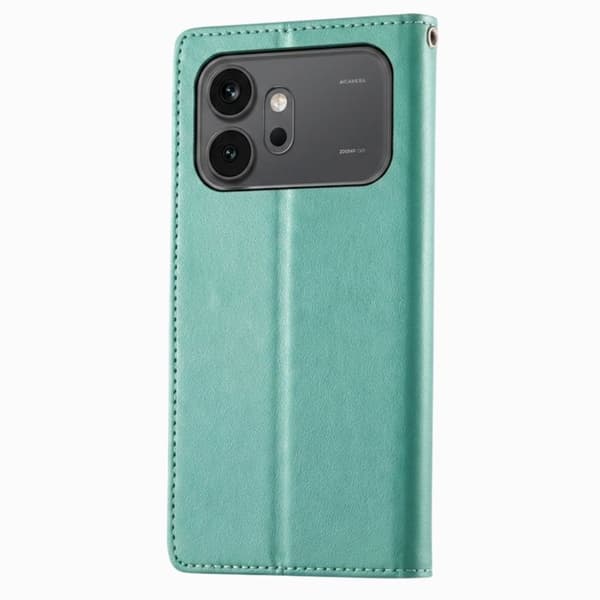 Pungetui til Honor 600 med blomsterdesign og vandgrøn videostøtte vatten grönt