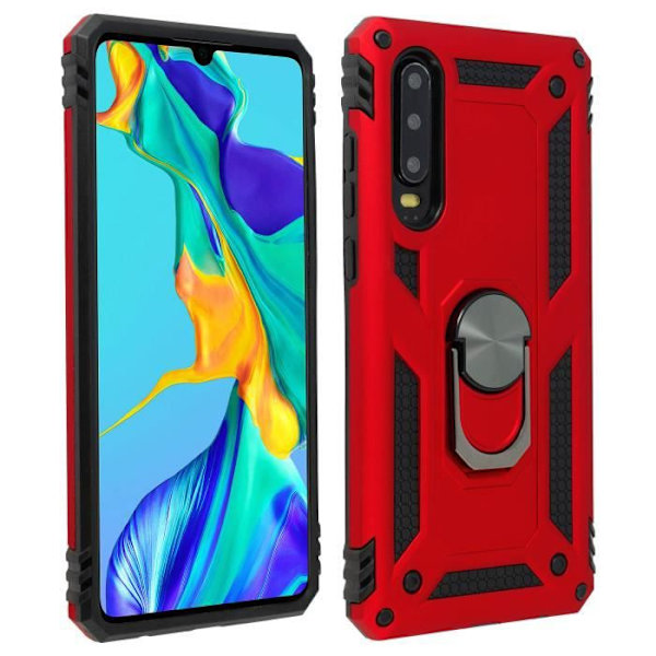 Huawei Fodral - P30 - Bi-material - Röd - Video Stödfäste - Halvstyv Röd