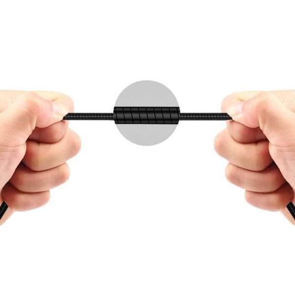 Lightning kabel - AKASHI - Uknuselig metal - 1 meter - Opladning og synkronisering - Sort Sort