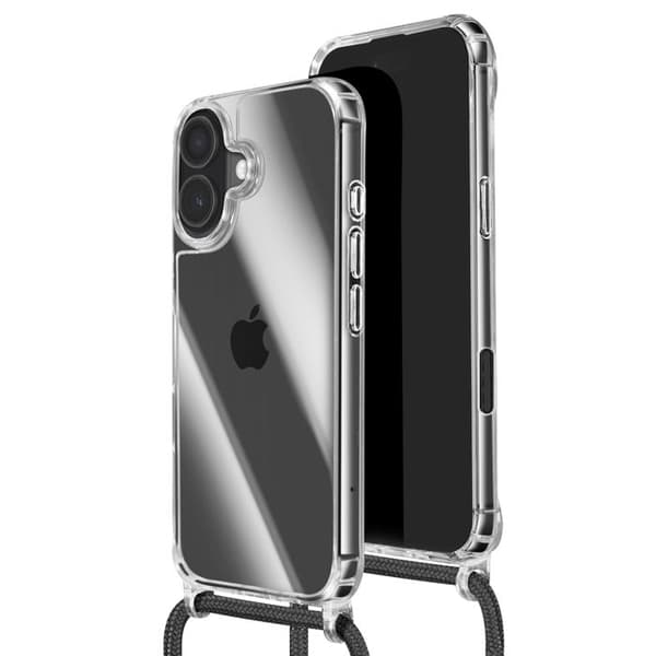 Cover til iPhone 17 - AVIZAR - Silikone Soft Touch - Transparent - Justerbart Snor - Antiskrid Vit