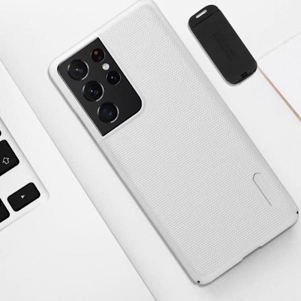 Coque - Nillkin - Samsung S21 Ultra - Videostöd - Matt Finish - Vit Polykarbonat Vit