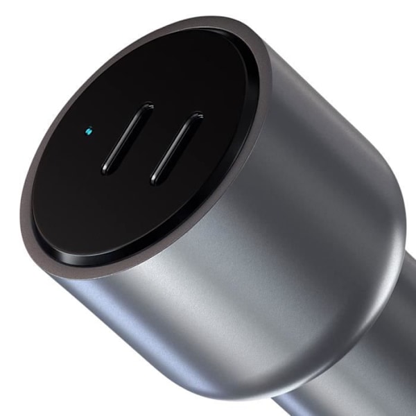 Satechi Harmaa Sidereal 40W Kaksois USB-C Power Delivery Kompakti Autolaturi Grå