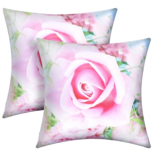 Pudebetræk - AVIZAR - Sæt af 2 - 40x40 cm - Roset mønster - Chic elegance Ros