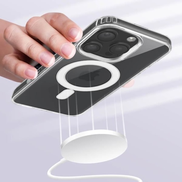 Coque MagSafe til iPhone 16 Pro Stødabsorberende Forstærkede Hjørner Transparent Transparent