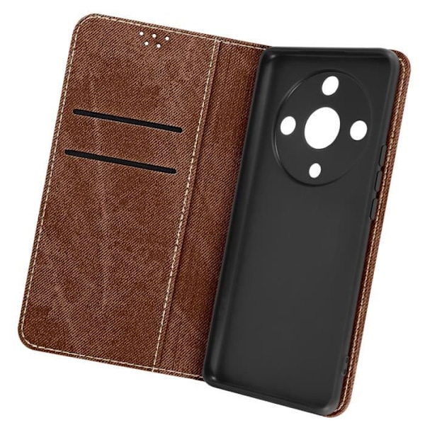 AVIZAR Denim Wallet Case til Honor Magic 6 Lite 5G - Brun - Videosupport kastanj