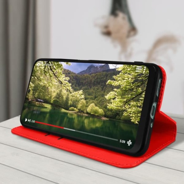 Cover Xiaomi 12 Pro Flip Wallet Video Support rød