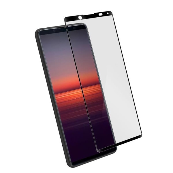 Sony Xperia 5 2 Hærdet glasfilm Anti-Fingerprint Transparent Black Contour Black