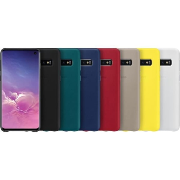 Samsung S10 læder taske - Navy marinblå