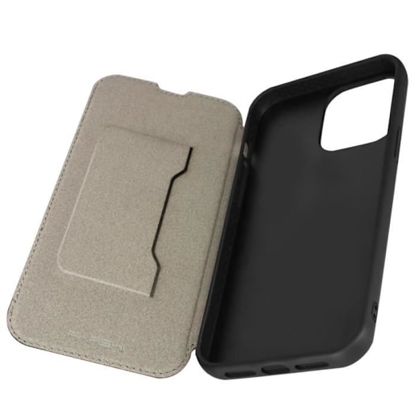 iPhone 13 Pro-fodral - Akashi - Äkta läder - Svart - Video Stöd - Kortfickan Svart