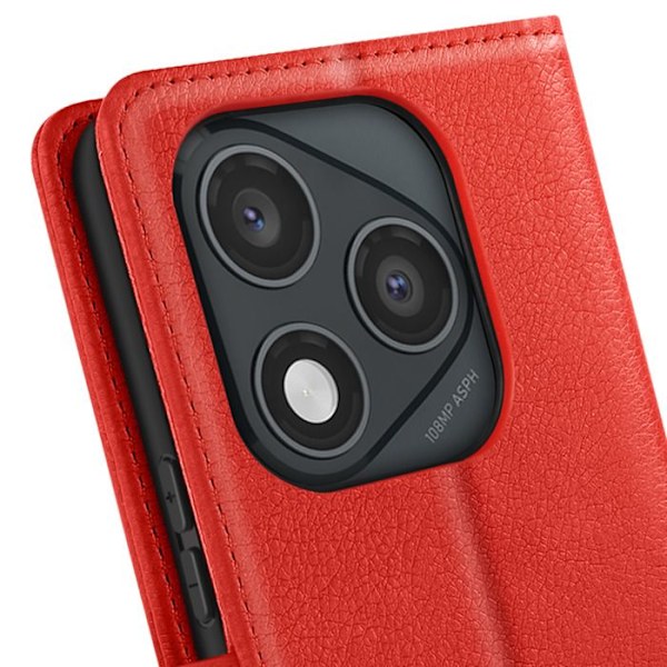 Honor 400 Lite Klapppussin Lompakko ja Videotuki Punainen Röd
