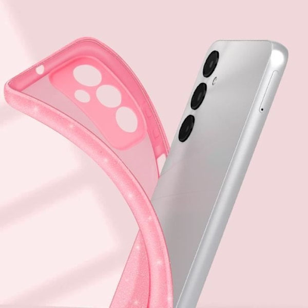 Galaxy A05S silikonfodral - AVIZAR - Glitterdesign - Skyddad kamera - Rosa Rosa