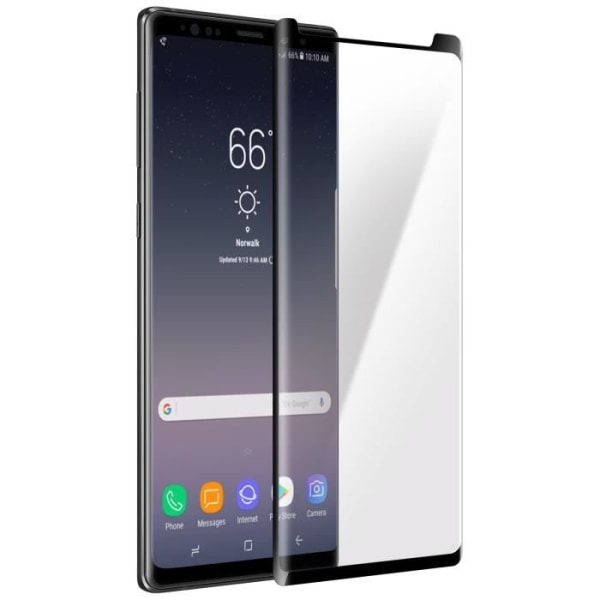 Film för Samsung Galaxy Note 9 Transparent fasat härdat glas med svart kant