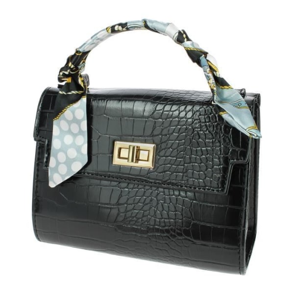 Chic Elegant Crocodile Print Håndtaske - Gallantry Paris - The Exotic Black Svart