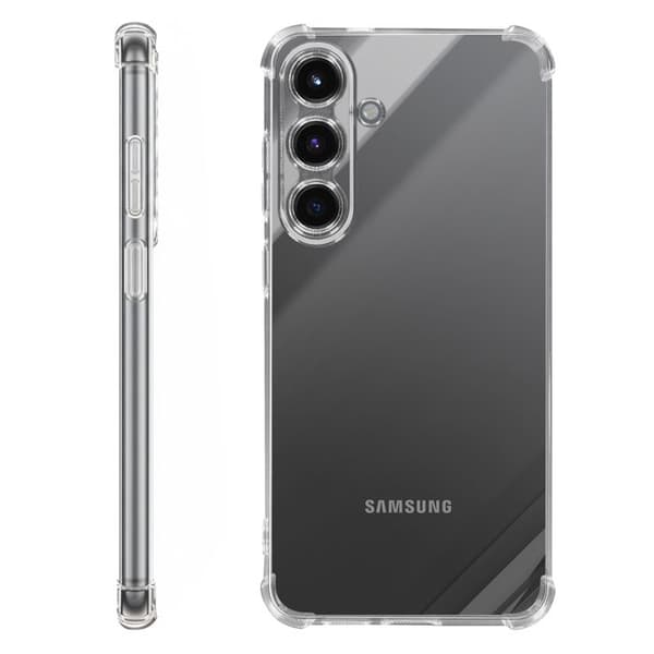 Siliconfodral för Galaxy S26 Plus med förstärkta hörn, transparent Vit