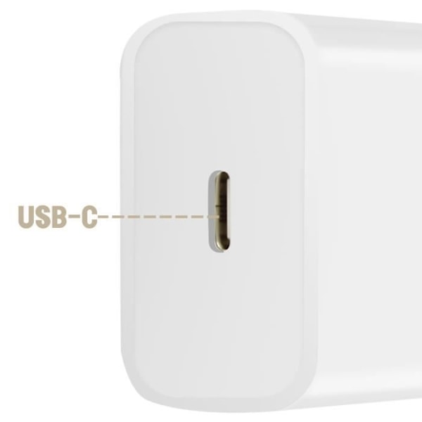 Ultra Snabb 20W Laddare med USB-C Kabel 1 meter Mayaxess Vit Vit
