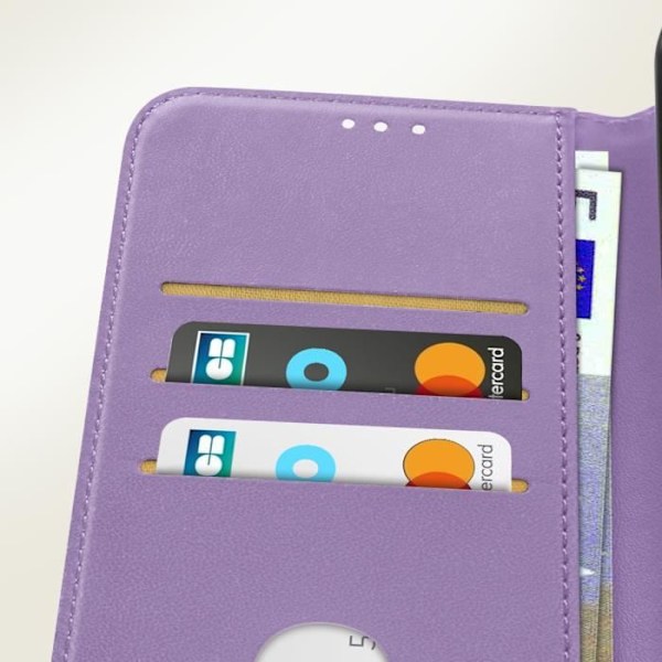 Etui til Xiaomi Redmi A3 - AVIZAR - Video Support Wallet - Lilla - Glat - Flap Lila