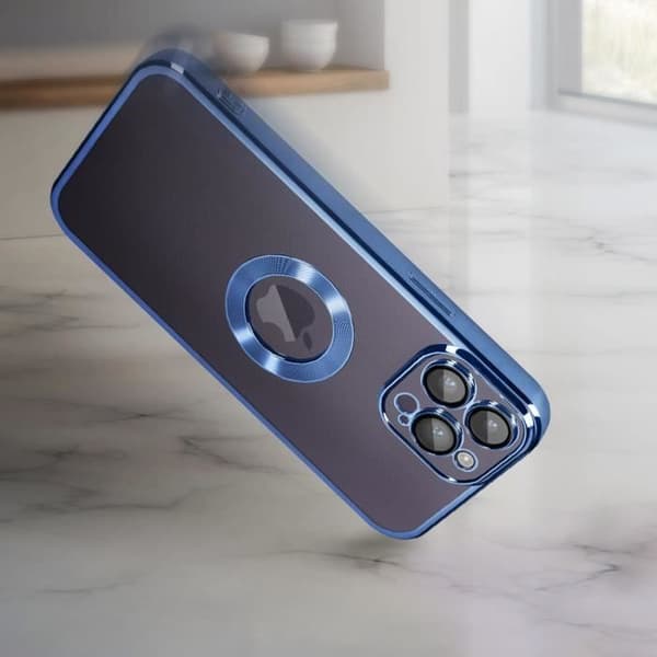 Coque - AVIZAR - iPhone 14 Pro - Silikone - Transparent - Blå kant Klarblå