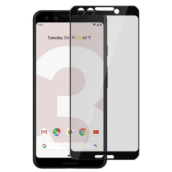 Suojakalvo - AVIZAR - Google Pixel 3 - 9H karkaistu lasi - Ultraohut - Täysi suoja Svart