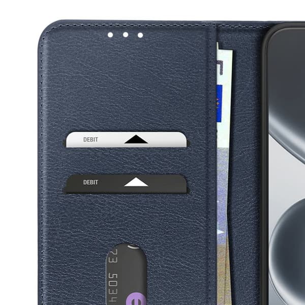 Pungetui til Redmi Note 15 Pro 5G Chesterfield Grainet Stativfunktion Mørkeblå Blå