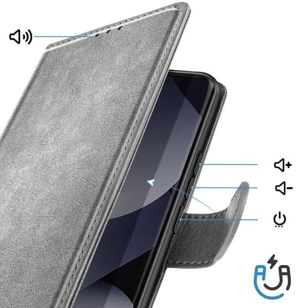 Xiaomi Redmi Note 15 4G / 5G Chesterfield Serie Plånboksfodral Ställfunktion Grå Grå