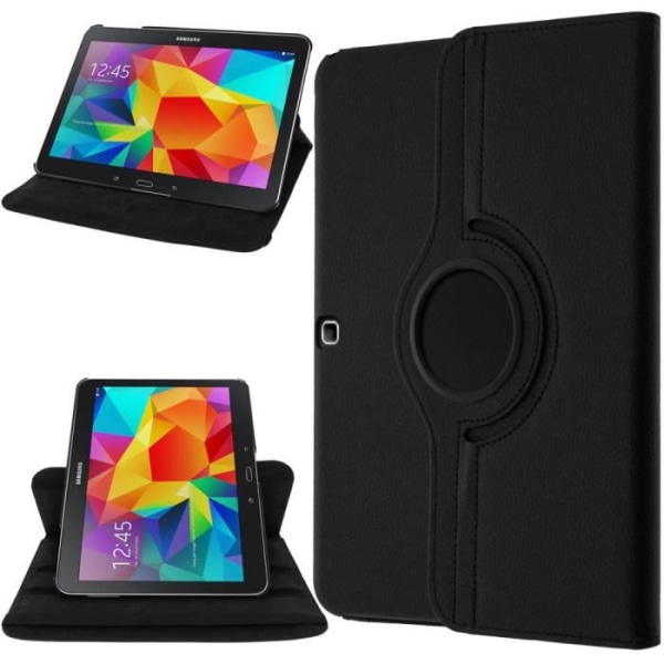 Cover til tablet - Samsung - Galaxy Tab 4 10.0 T530 - Rotérbar 360° - Eco-læder - Sort Svart