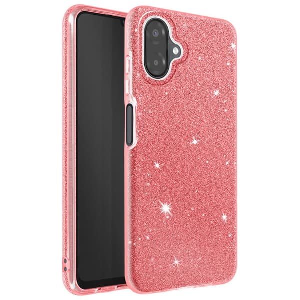 Cover - AVIZAR - Galaxy A07 - Bi-Material - Glitrende - Rød Röd