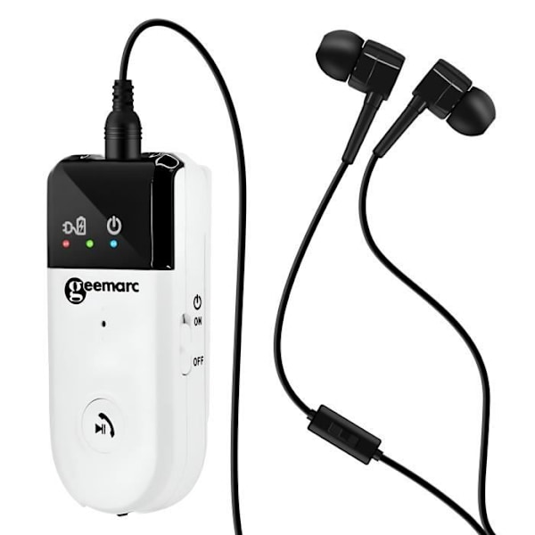 30dB Bluetooth lytteforstærker til TV PC Telefon med Mikrofon Geemarc Hvid