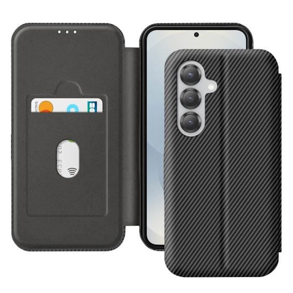 Samsung S25 Hiilikuitutasku, Videotuki ja Anti-RFID, Musta