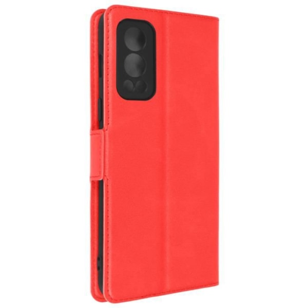 OnePlus Nord 2 Case Kortholder Video Support Dobbelt Rød Fane Rød