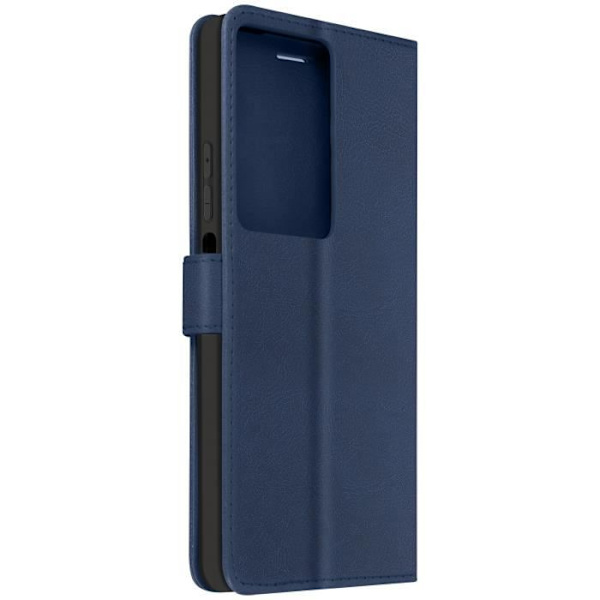 Fodral för Oppo A79 Handledsrem Flip Wallet Stand Midnight Blue Blå