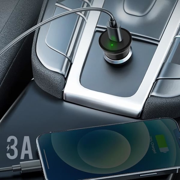 Bilcigarettändare Laddare Quick Charge 3A Quick Charge 3.0 LinQ Svart Svart