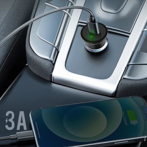 Bilcigarettænderoplader Quick Charge 3A Quick Charge 3.0 LinQ Sort Svart