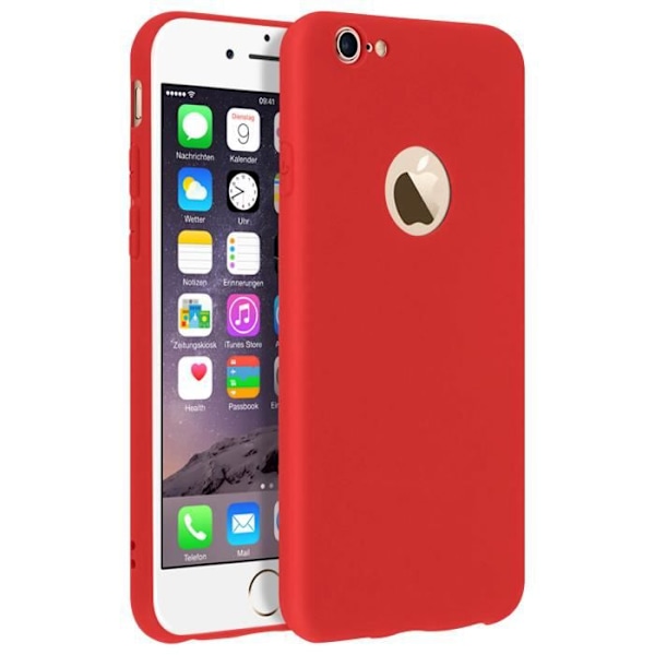 Forcell iPhone 6 etui, iPhone 6S etui Soft Touch Silikone Fleksibel Gel - Rød Röd