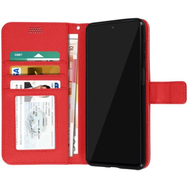 Hus - AVIZAR - Samsung Galaxy M52 5G - Syntetiskt läder - Röd - Video ställning Röd
