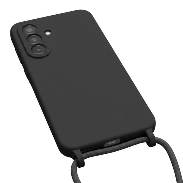 Silicone Cover til Samsung Galaxy A56 med Sort Halsrem Svart
