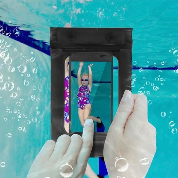 AVIZAR Vandtæt pose - Universal - IP68 beskyttelse - Sort Touch Cover Svart