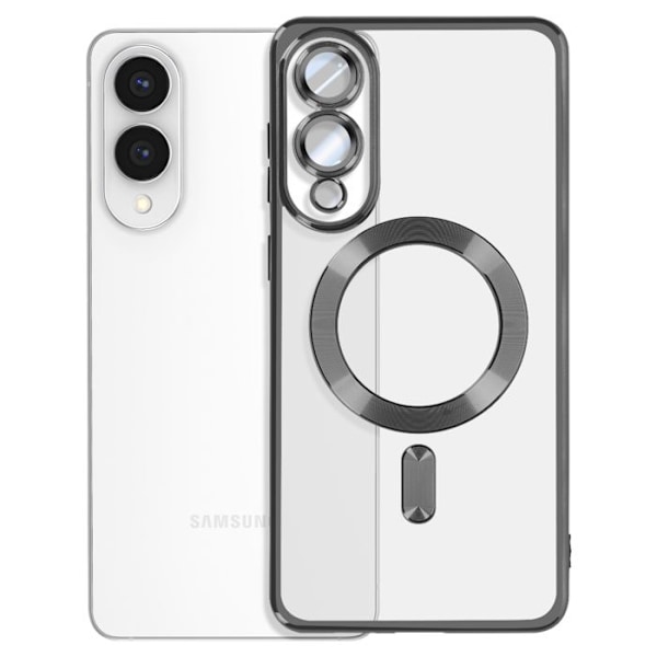 Coque MagSafe til Samsung Galaxy S25 Edge Silikone Kontur Krom Sort Svart
