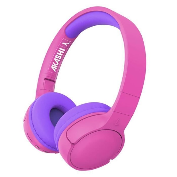 Bluetooth 5.1 hörlurar för barn Autonomy 8h hopfällbara Akashi rosa/lila