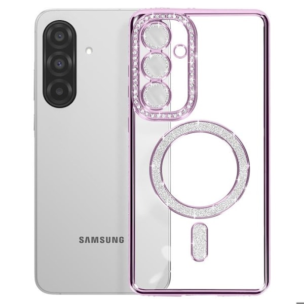 Coque Diamant pour Samsung Galaxy A56 MagSafe Contour Strass Violet Lila